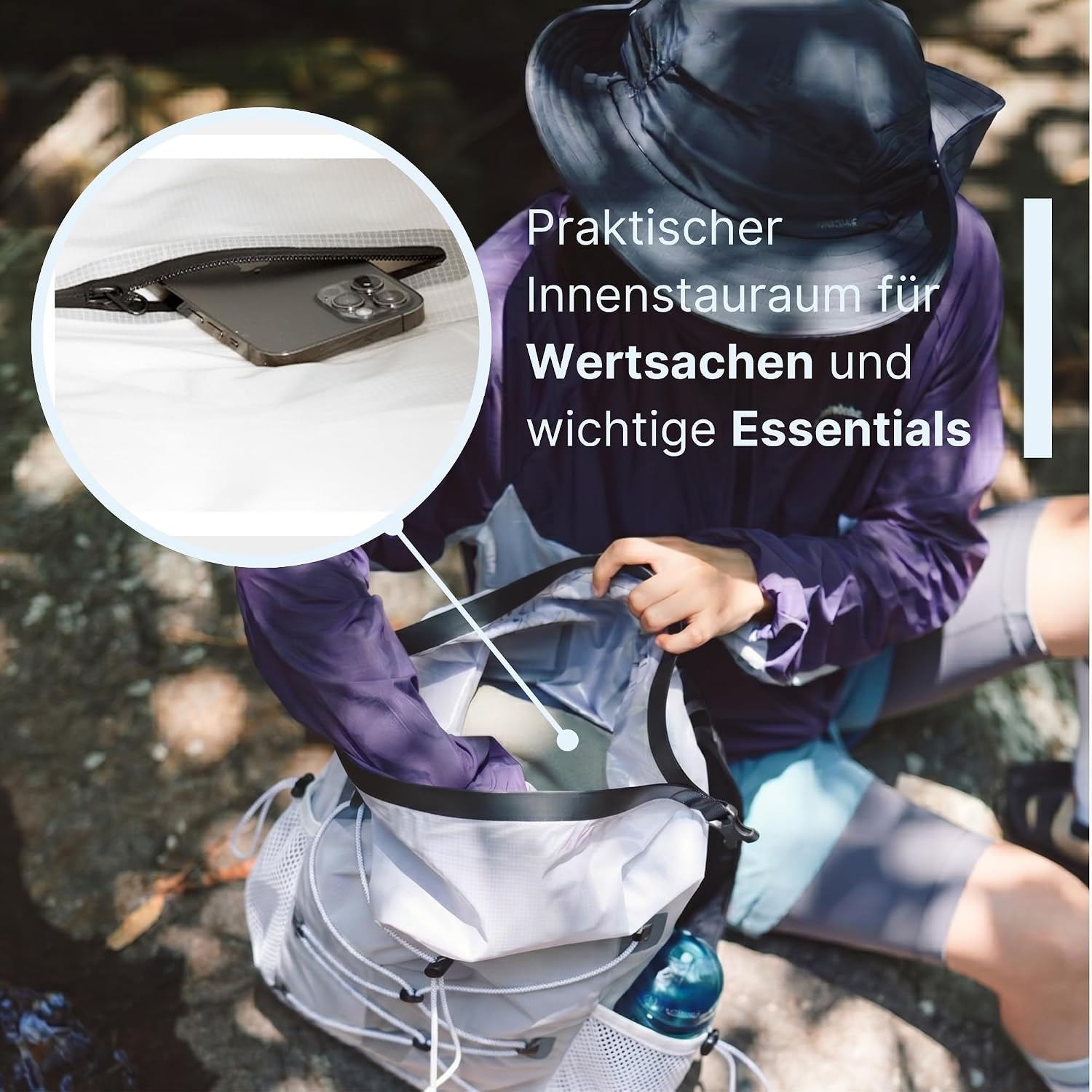 AlpPack Rucksack wasserdicht Rolltop ultraleicht Trekking Wandern Reisen