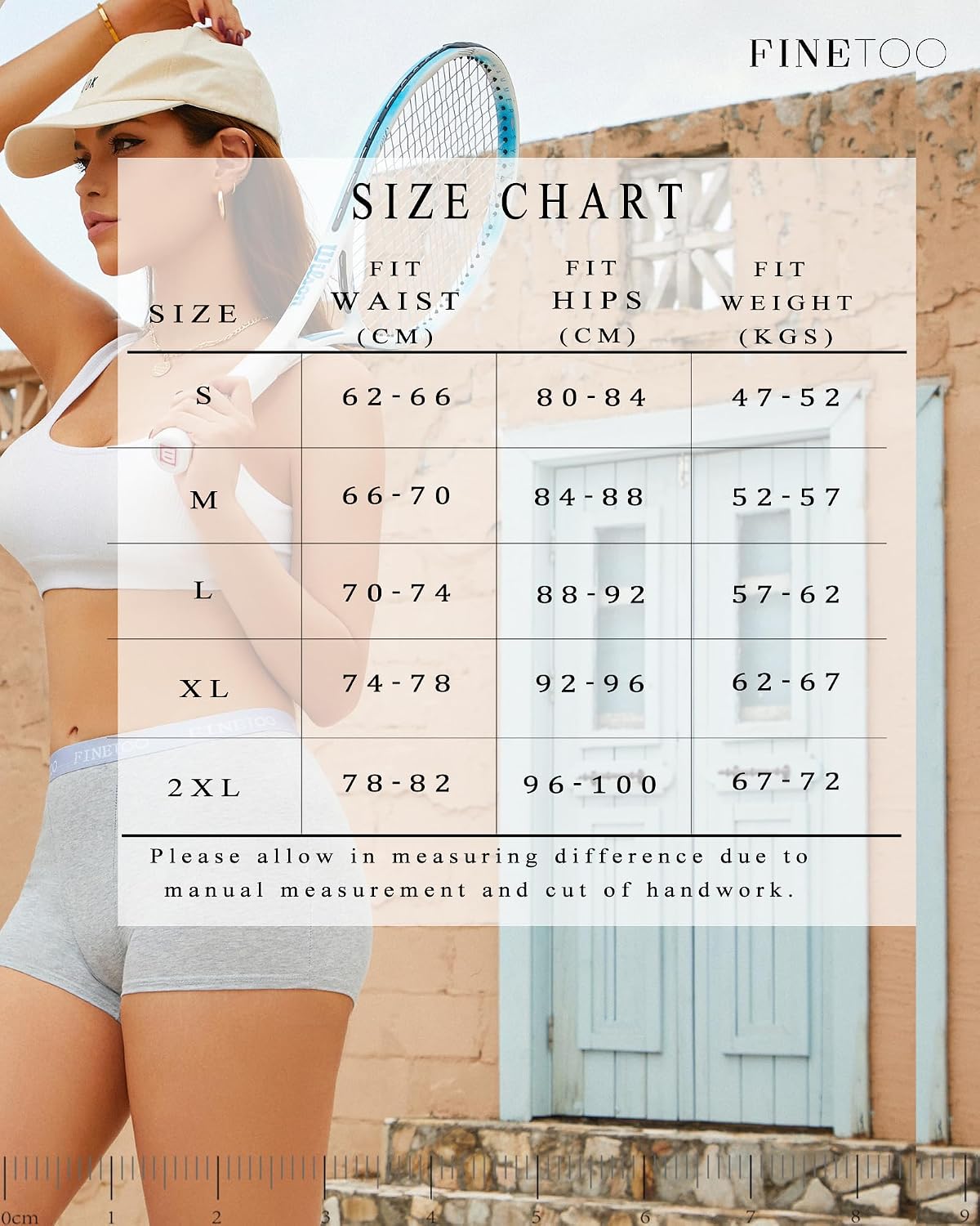 Finetoo Damen Boxershorts 5er Pack Baumwolle Hipster atmungsaktiv S-XXL weiss