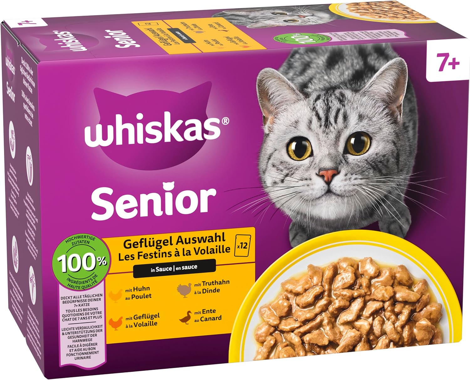 Whiskas Senior 7+ Nassfutter verschiedene Sorten 12 x (4er Pack)