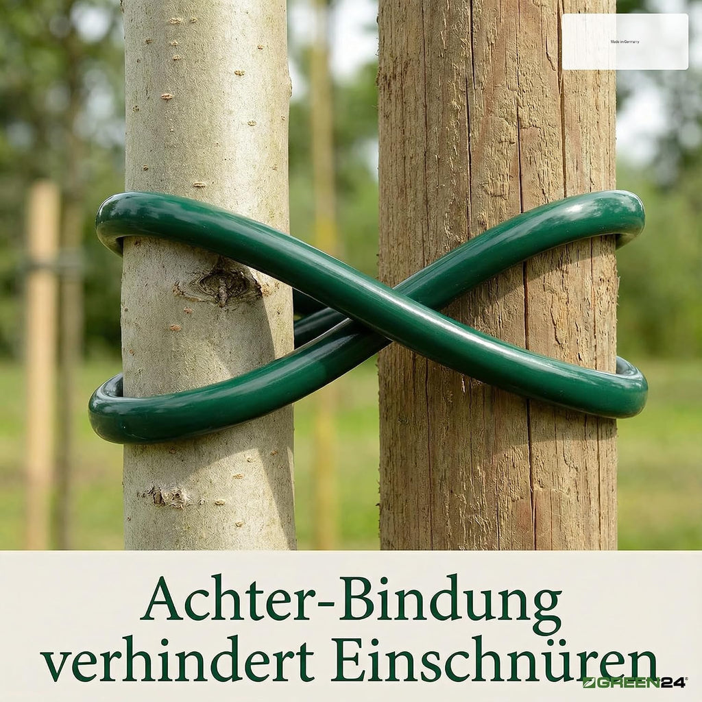 Pflanzenbindeschnur 100 m Ø 3 mm elastische Hohlschnur Kunststoff gruen