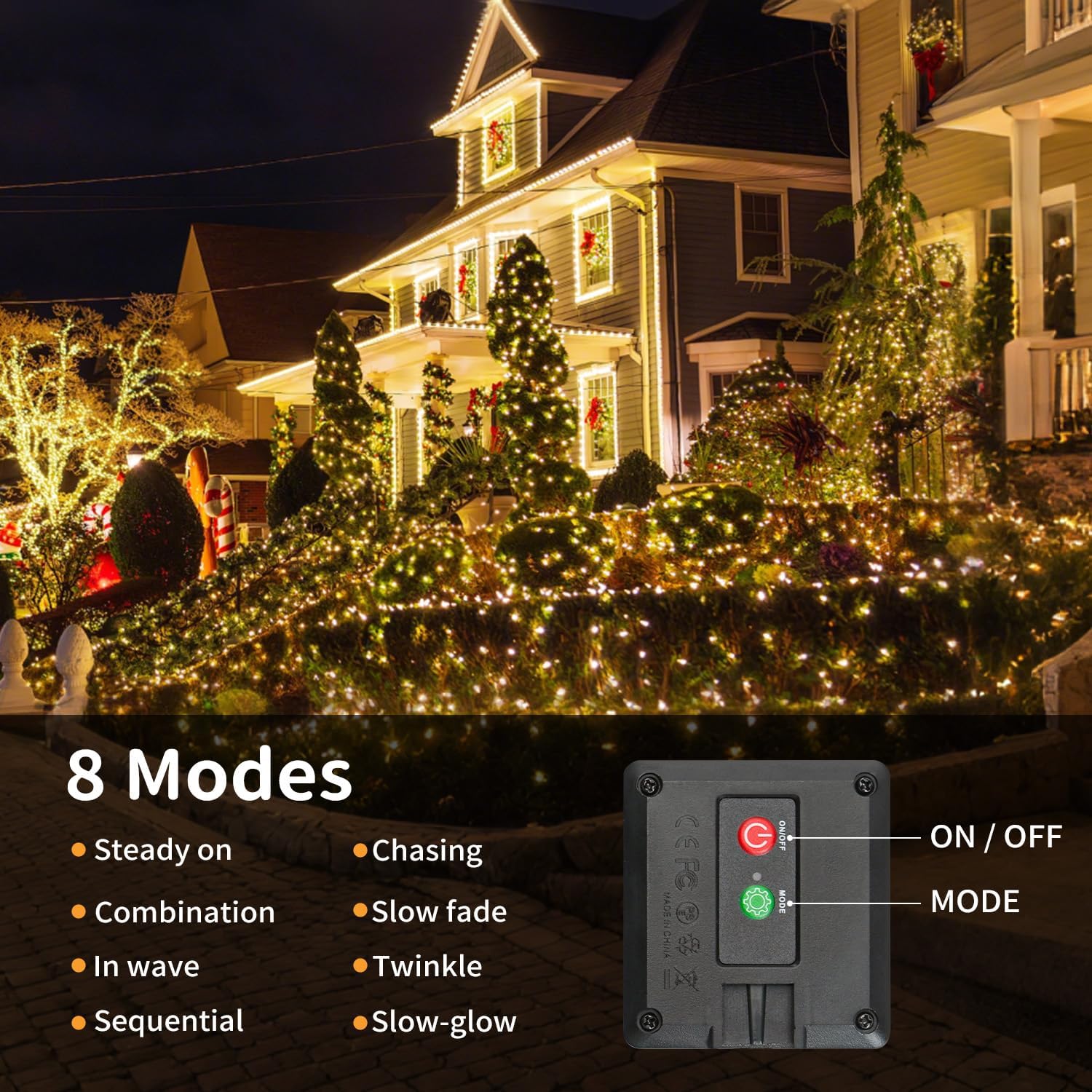 Hoteril Solar Lichterkette Aussen 3×17m 150 LED Kupferdraht IP65 8 Modi