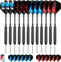 Cyeelife Steeldarts Metallspitze 22 g 12er Set mit 24 Flights und Sharpener