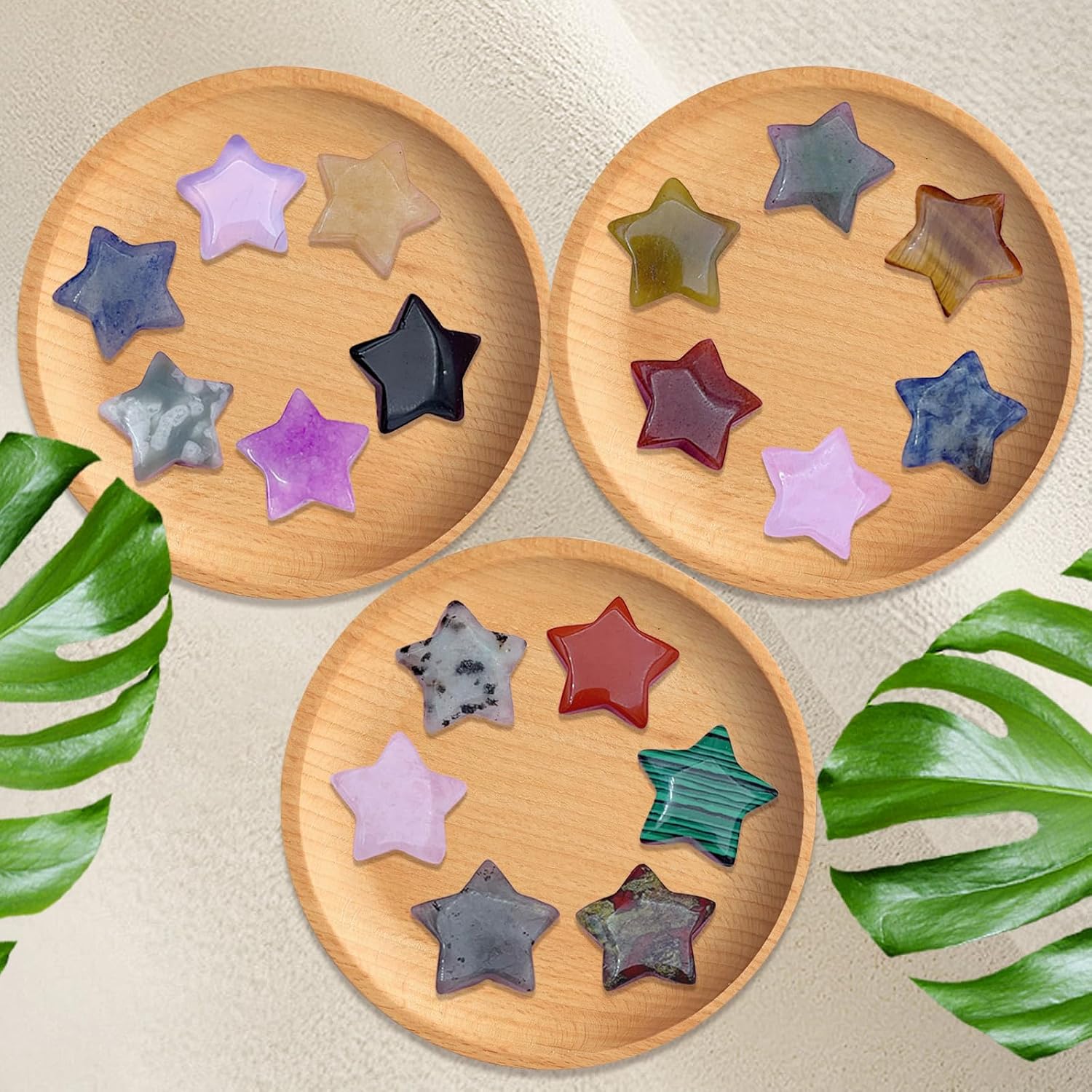24er Set Herz Kristallsteine bunt Meditation Reiki Chakra Heilsteine