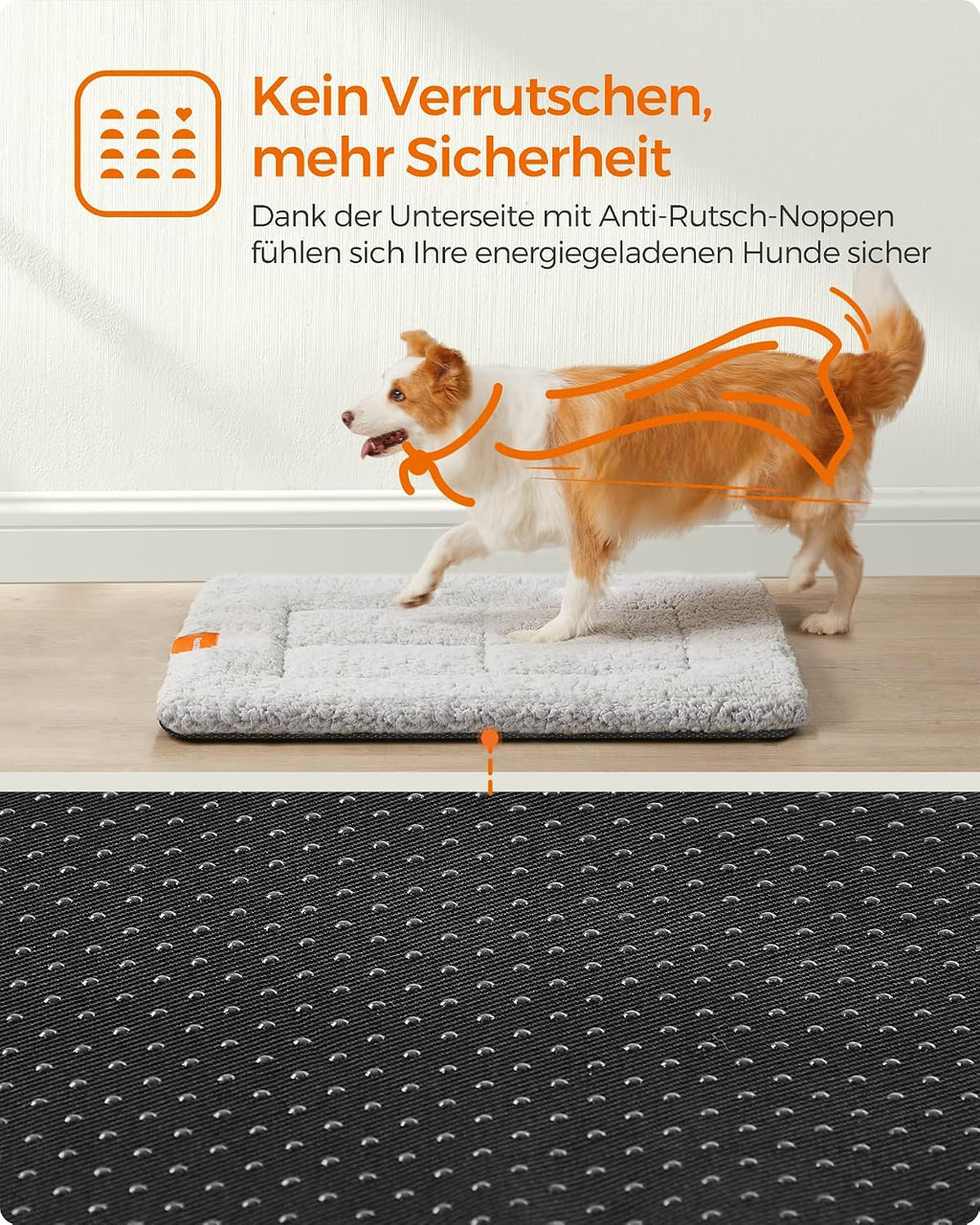Feandrea Hundedecke 60x45 cm S rutschfest maschinenwaschbar hellgrau 45cm-75cm