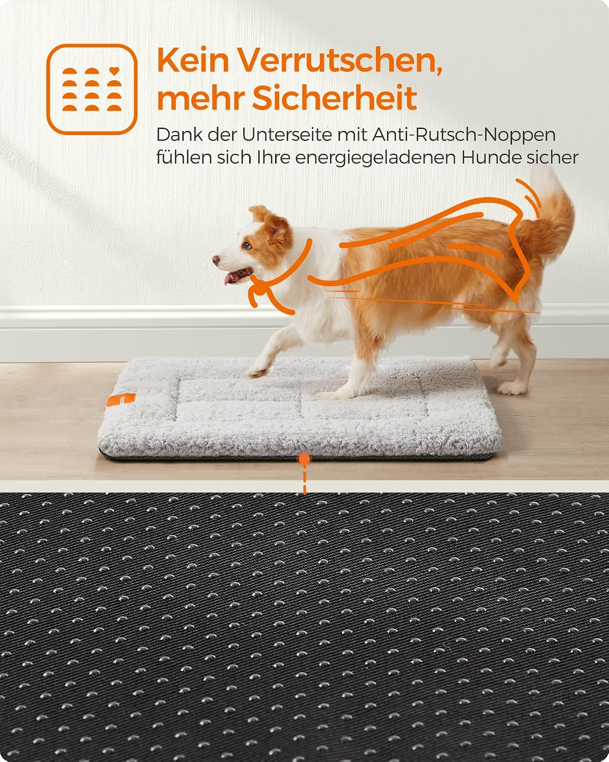 Feandrea Hundedecke 60x45 cm S rutschfest maschinenwaschbar hellgrau 45cm-75cm