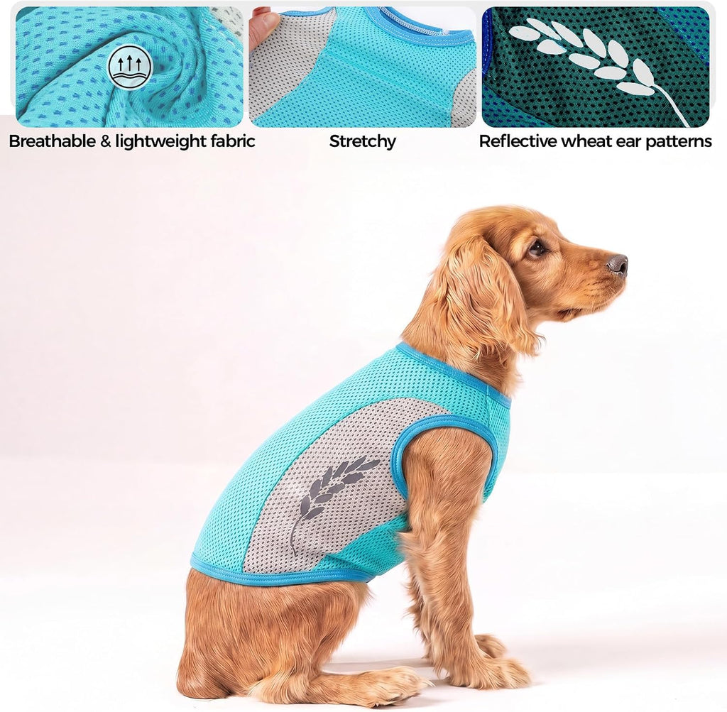 Hundekuehlweste Blau Sommer Kuehljacke Sonnenschutz Outdoor S-XXL