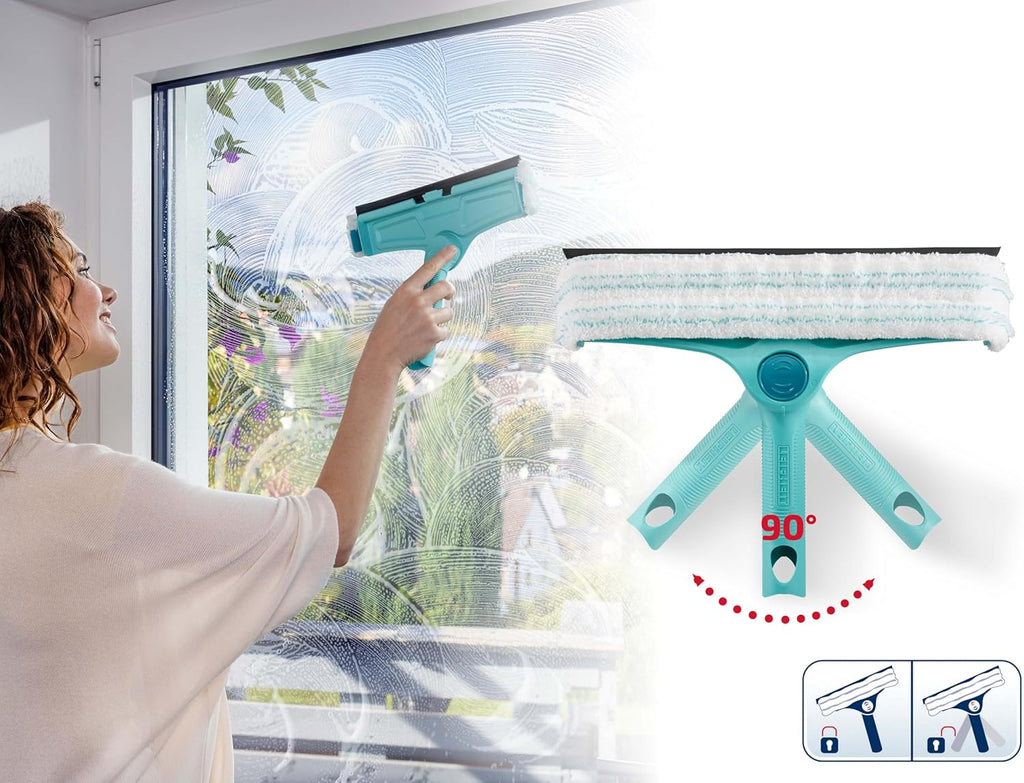 Leifheit Fensterwischer 4in1 Click System Fensterabzieher Glasreiniger