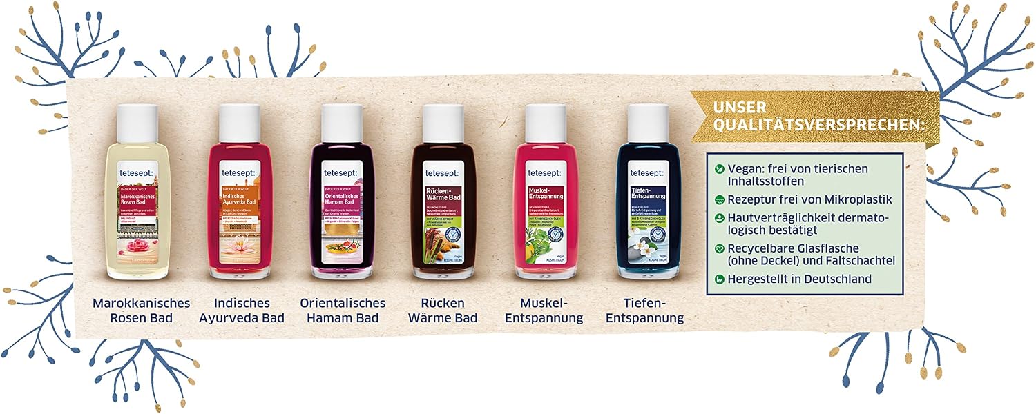 Tetesept Baeder Geschenkset 6 x Badezusatz Probierset Bademomente