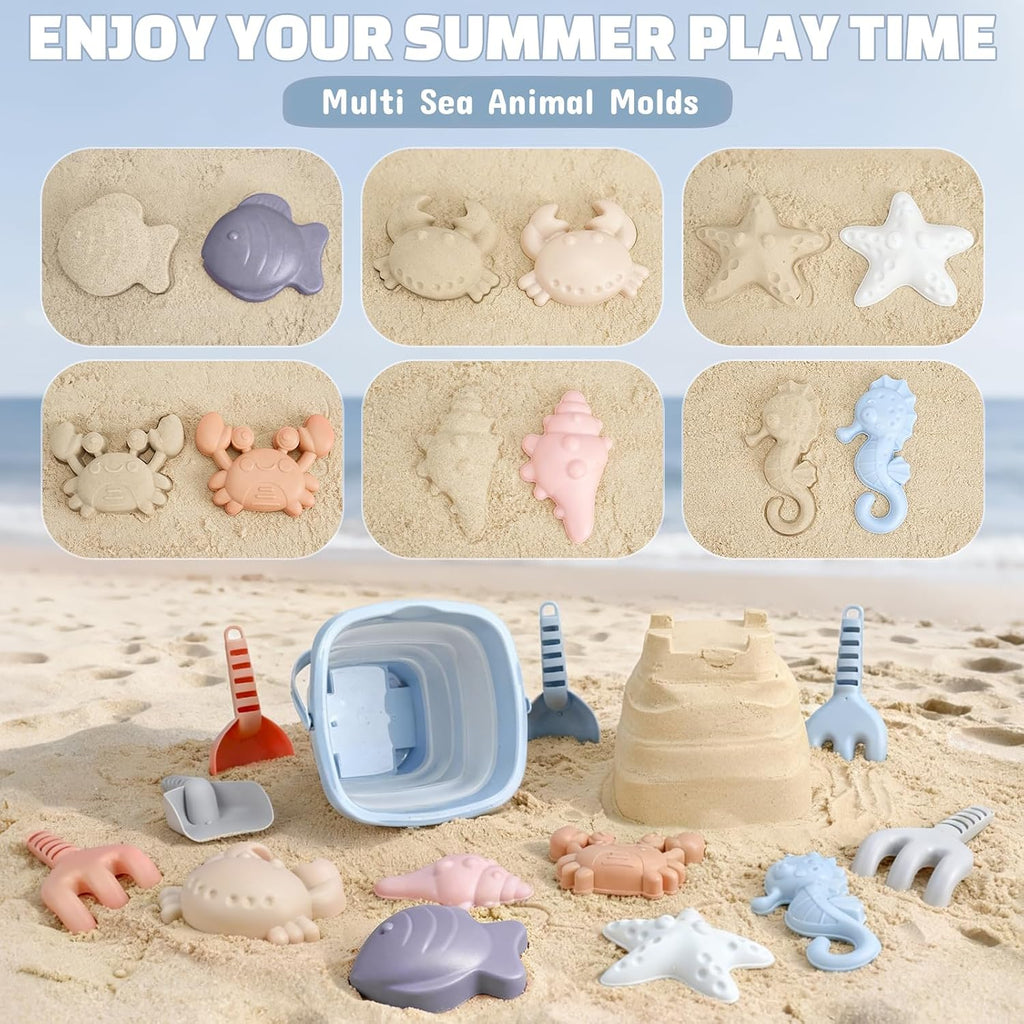 Sandspielzeug Set 18-teilig Kinder Strandspielzeug mit Eimer