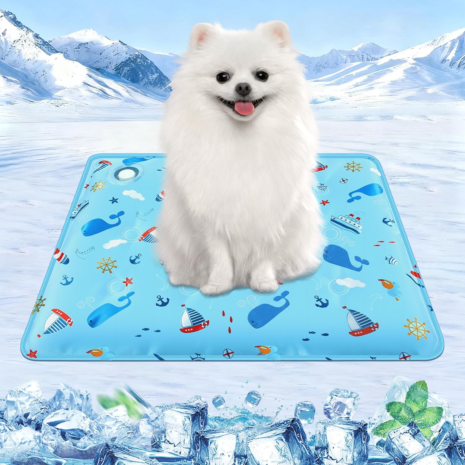 Selbstkuehlende Hundematte fuer Hunde und Katzen mit ungiftigem Gel, Kuehldecke