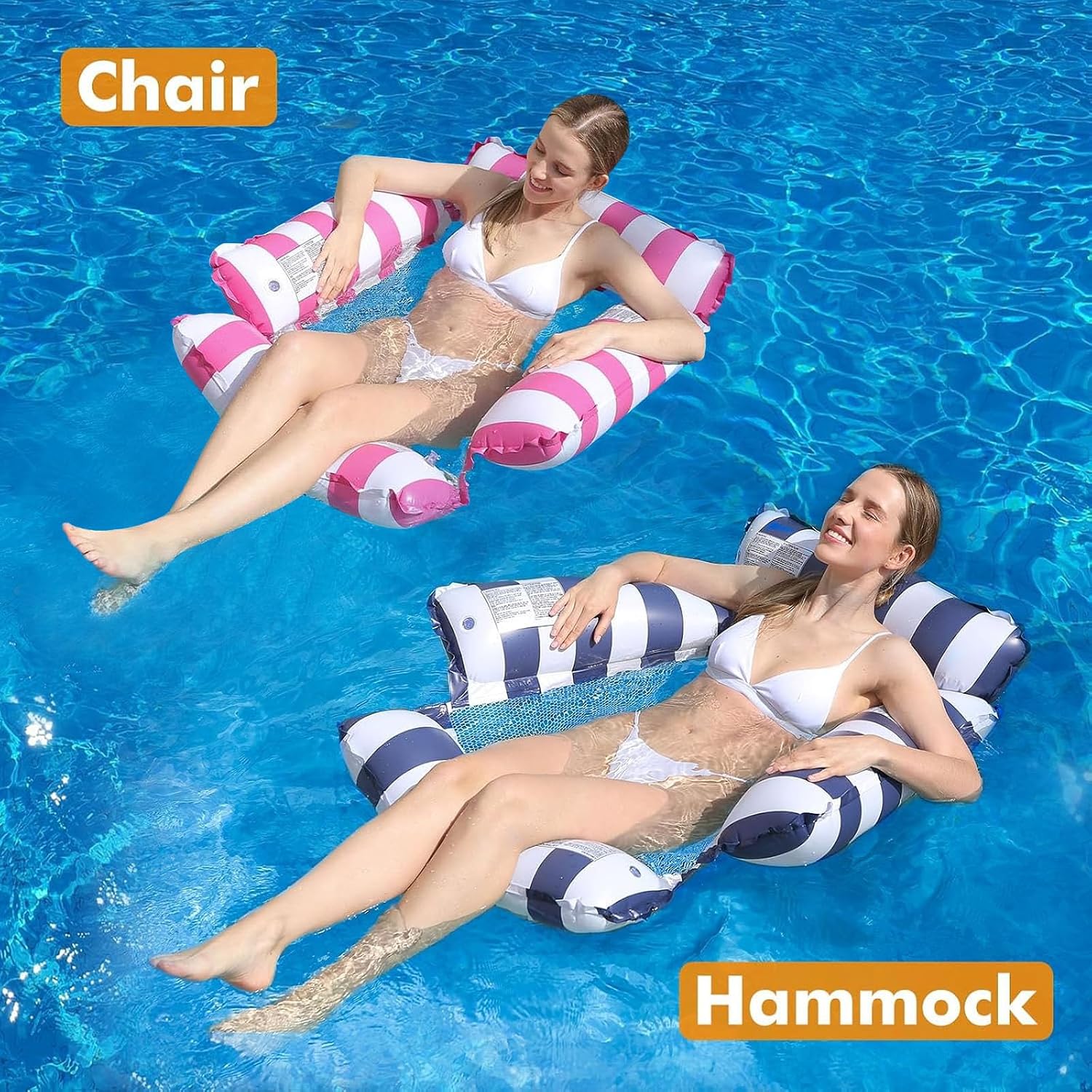Wasserhaengematte PVC 4-in-1 mit Netz, Tragkraft, inkl. Handpumpe