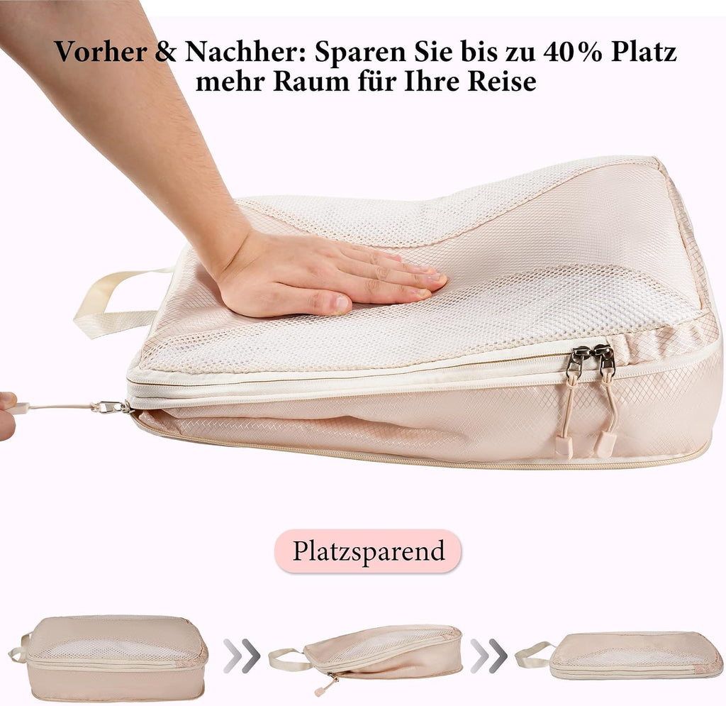 Koffer Organizer Set 8-teilig Kompressions Packing Cubes Reisegepaeck