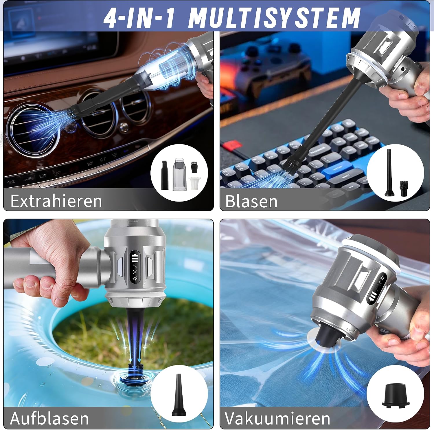 Citybee Akku-Handstaubsauger kabellos 25000 Pa Mini Staubsauger