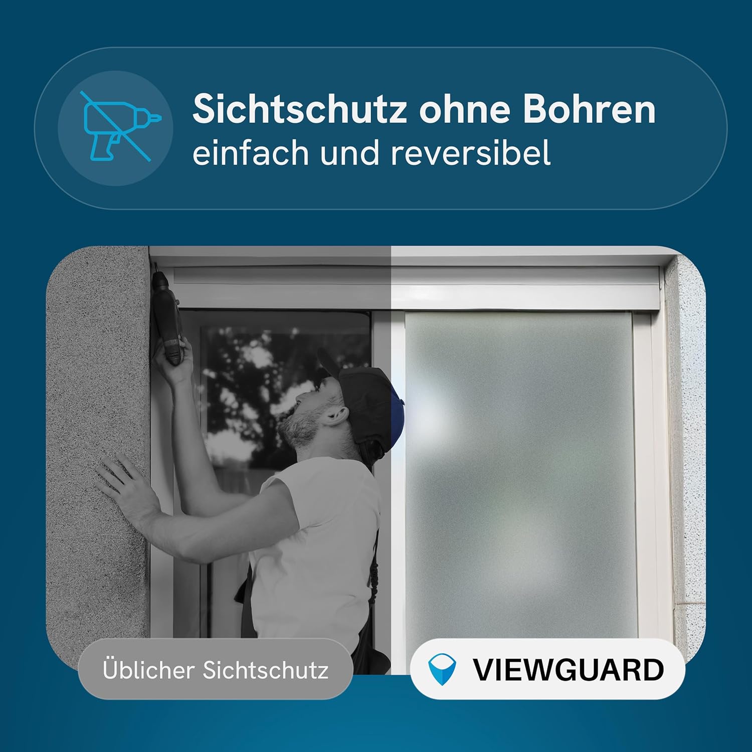 Fensterfolie Milchglas selbsthaftend Sichtschutz Anti-UV 90 x 200cm 200cm-400cm
