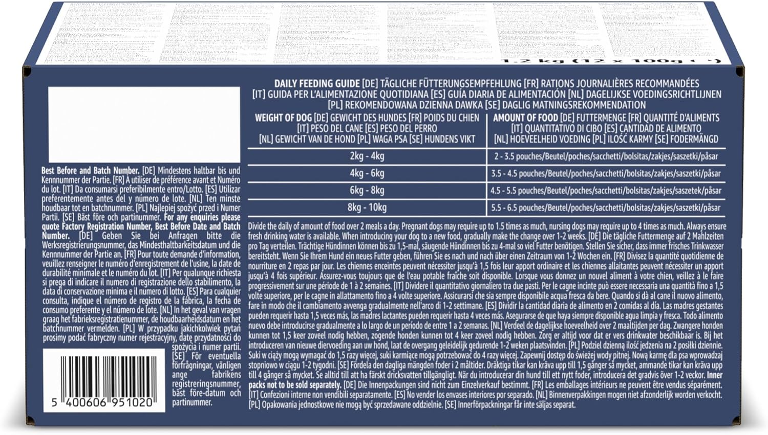 Hundenassfutter Packung verschiedene Sorten Fleischauswahl 12er-96er