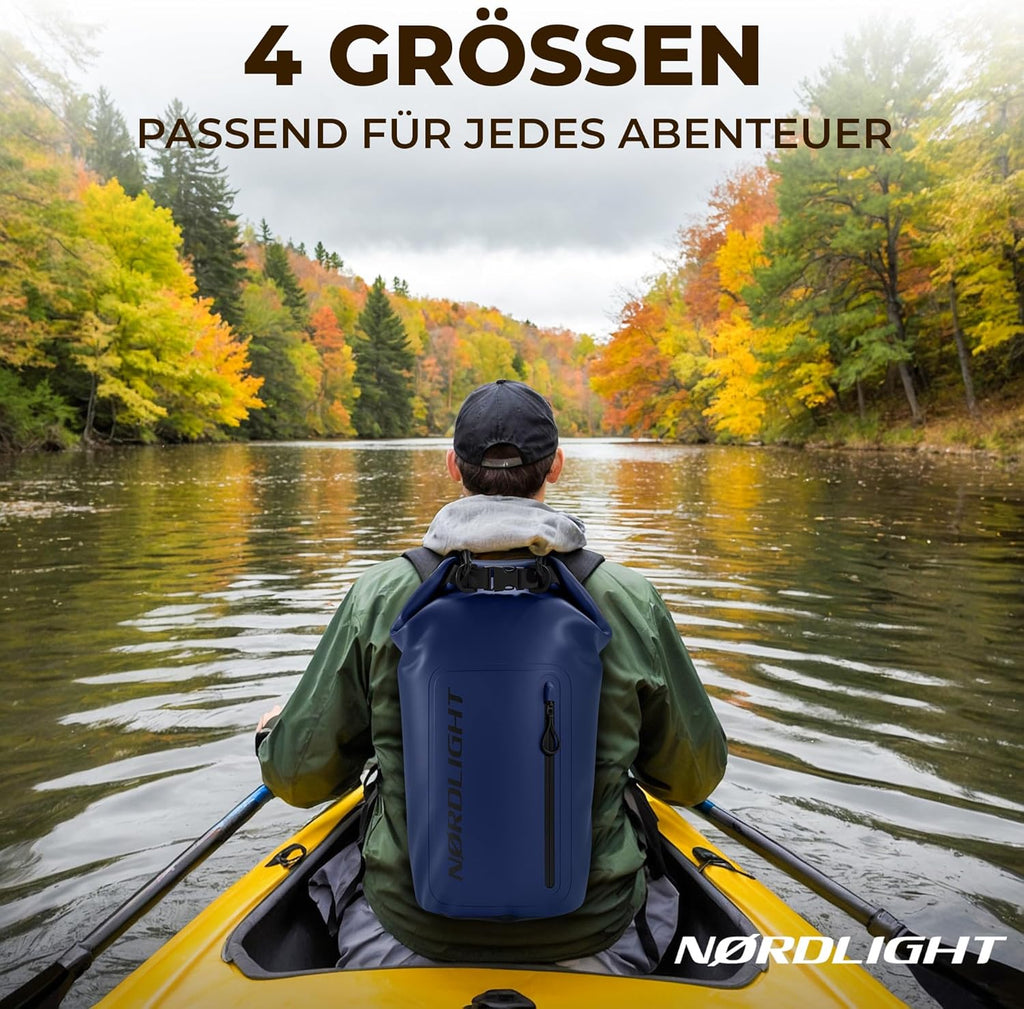 Nordlight Dry Bag 20 L wasserdichter Packsack mit Schultergurt & Handyhuelle