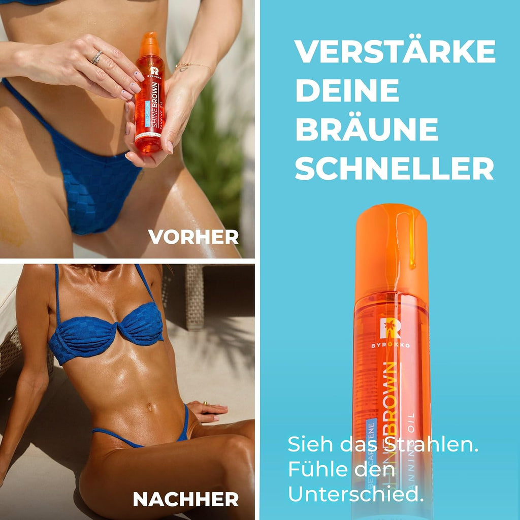 Byrokko Shine Brown Braeunungsoel 150 ml Beta-Carotin Sonnenbank & Sonne verschied