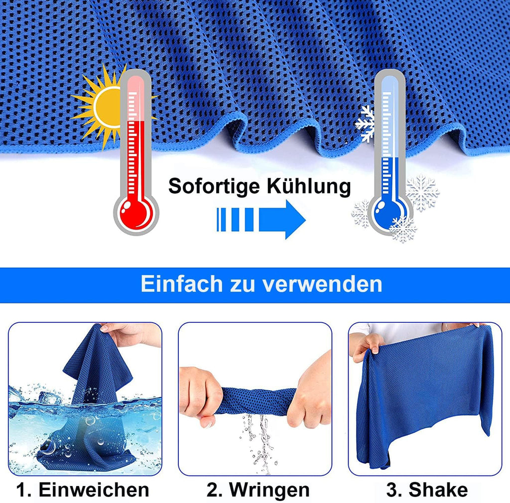 Ciskotu Kuehlhandtuch 3er Set Mikrofaser schnelltrocknend fuer Sport Yoga