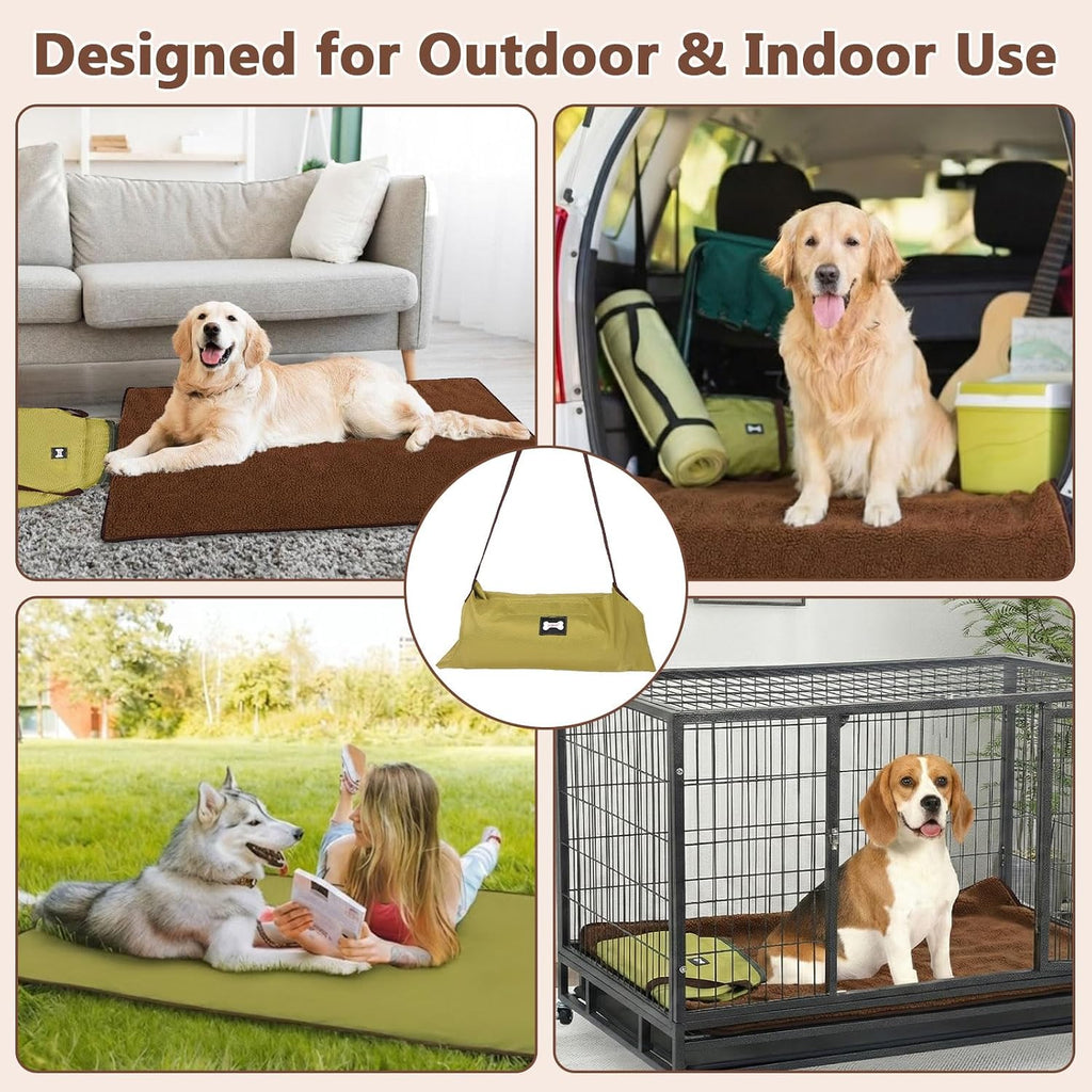 Faltbare wasserdichte Hundedecke 100×70 cm mit Tasche - weich, waermend