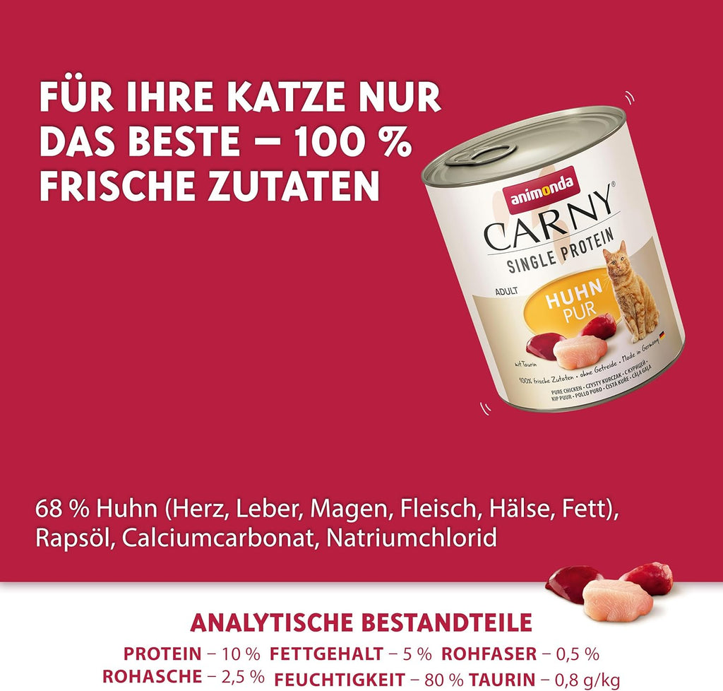 animonda Carny Katzenfutter Nass Single Protein Rind 6 x verschie