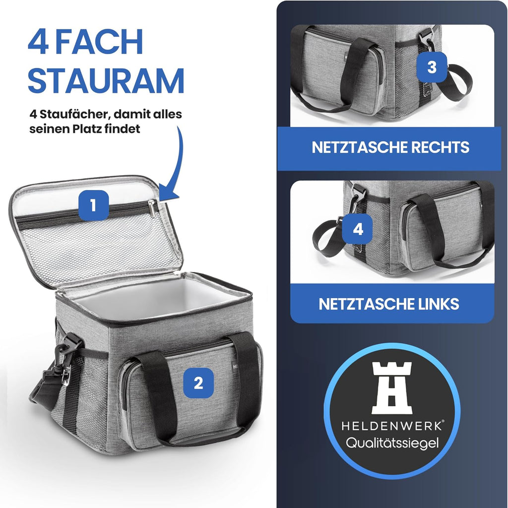 HELDENWERK Kuehltasche faltbar isoliert wasserdichte Lunchbag Picknick