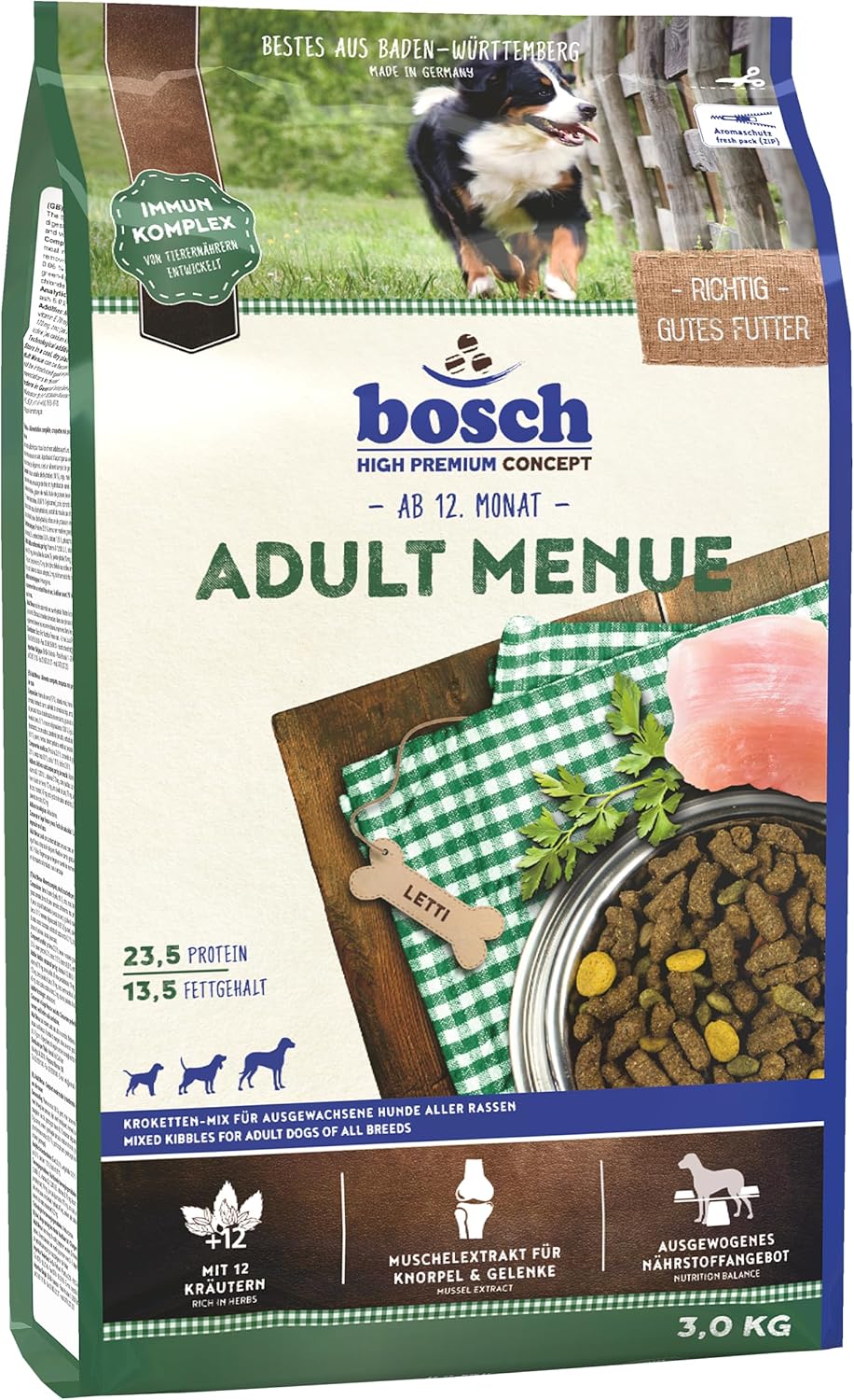 bosch HPC Adult Menü Kroketten-Mix Hundefutter für ausgewachsene Hunde