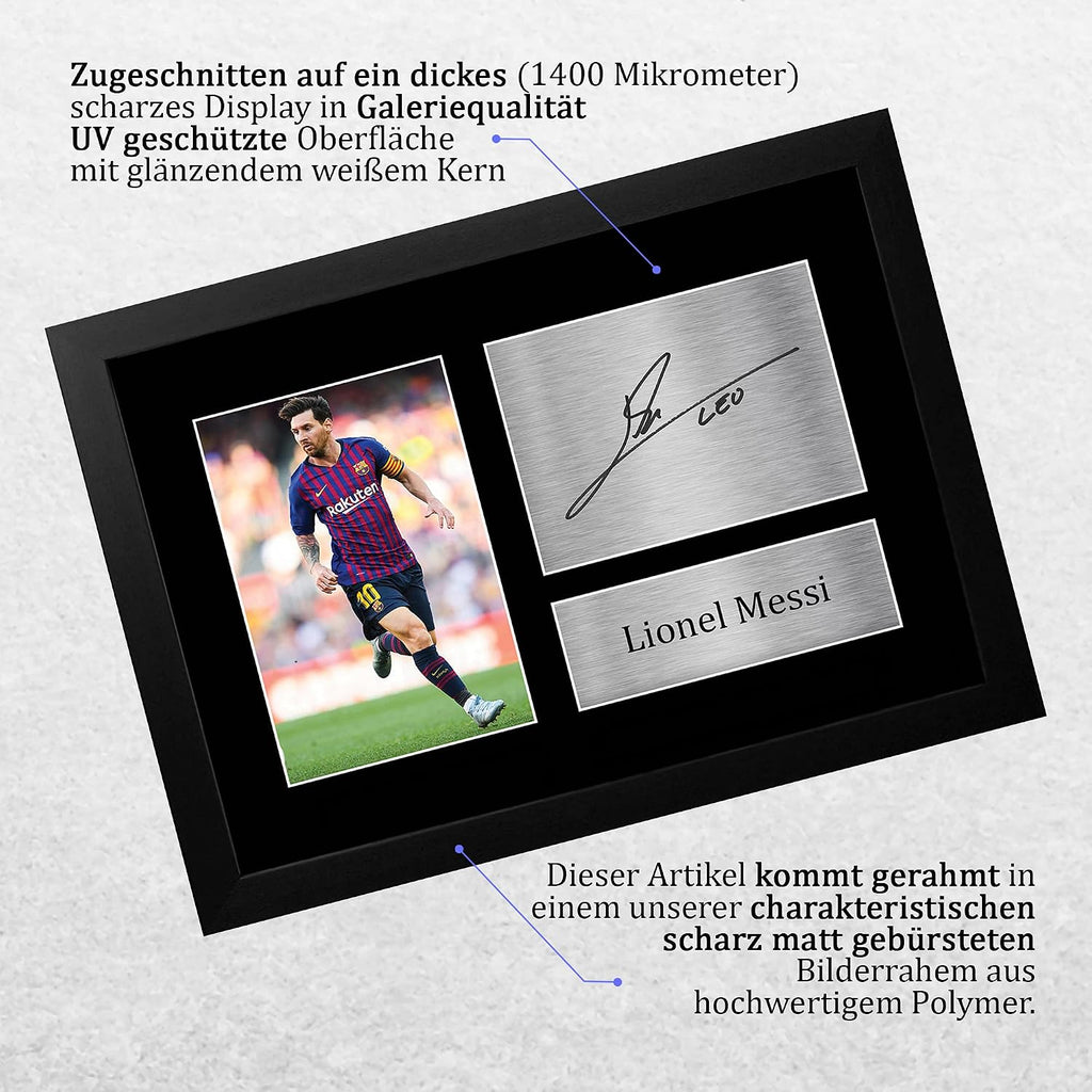 Lionel Messi A4 Poster ungerahmt signiert gedrucktes Autogramm Bild