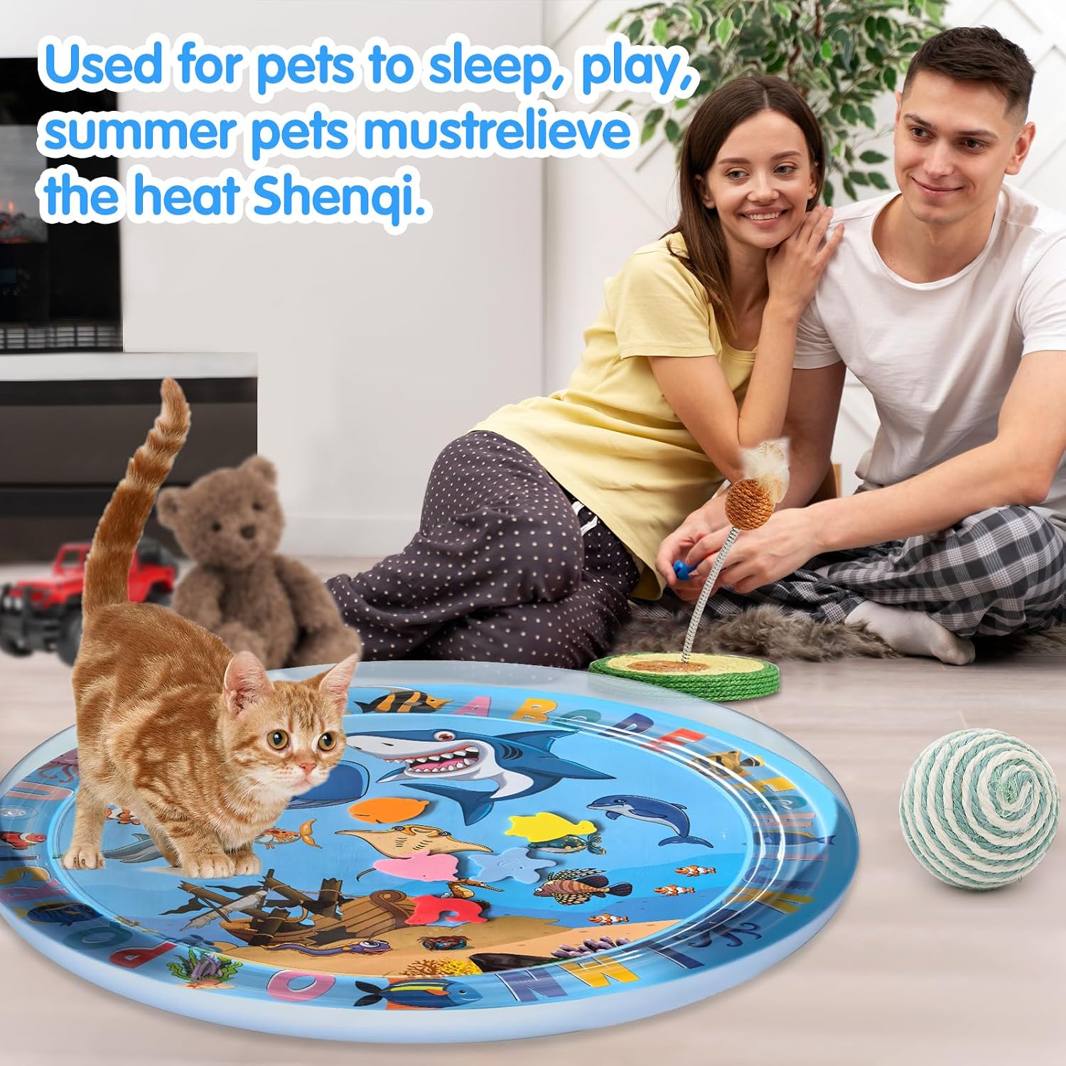 YumSur sensorische Wassermatte fuer Katzen und kleine Hunde 55 cm Stil05