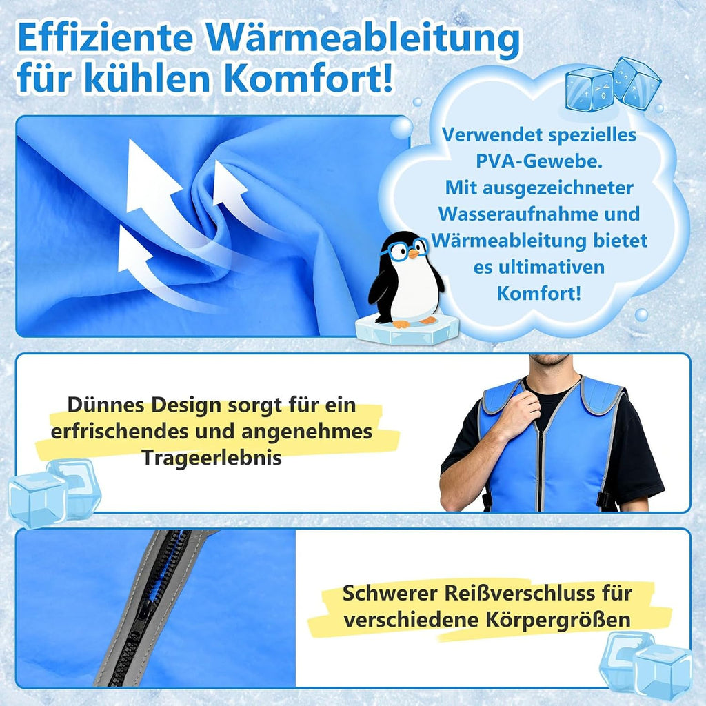 Verdunstungskuehlweste fuer Herren und Damen wasseraktivierte Kuehlweste fuer heisses