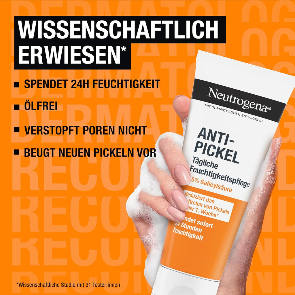 Neutrogena Feuchtigkeitscreme oelfrei 50 ml mit 0,5% Salicylsaeure gegen Pickel