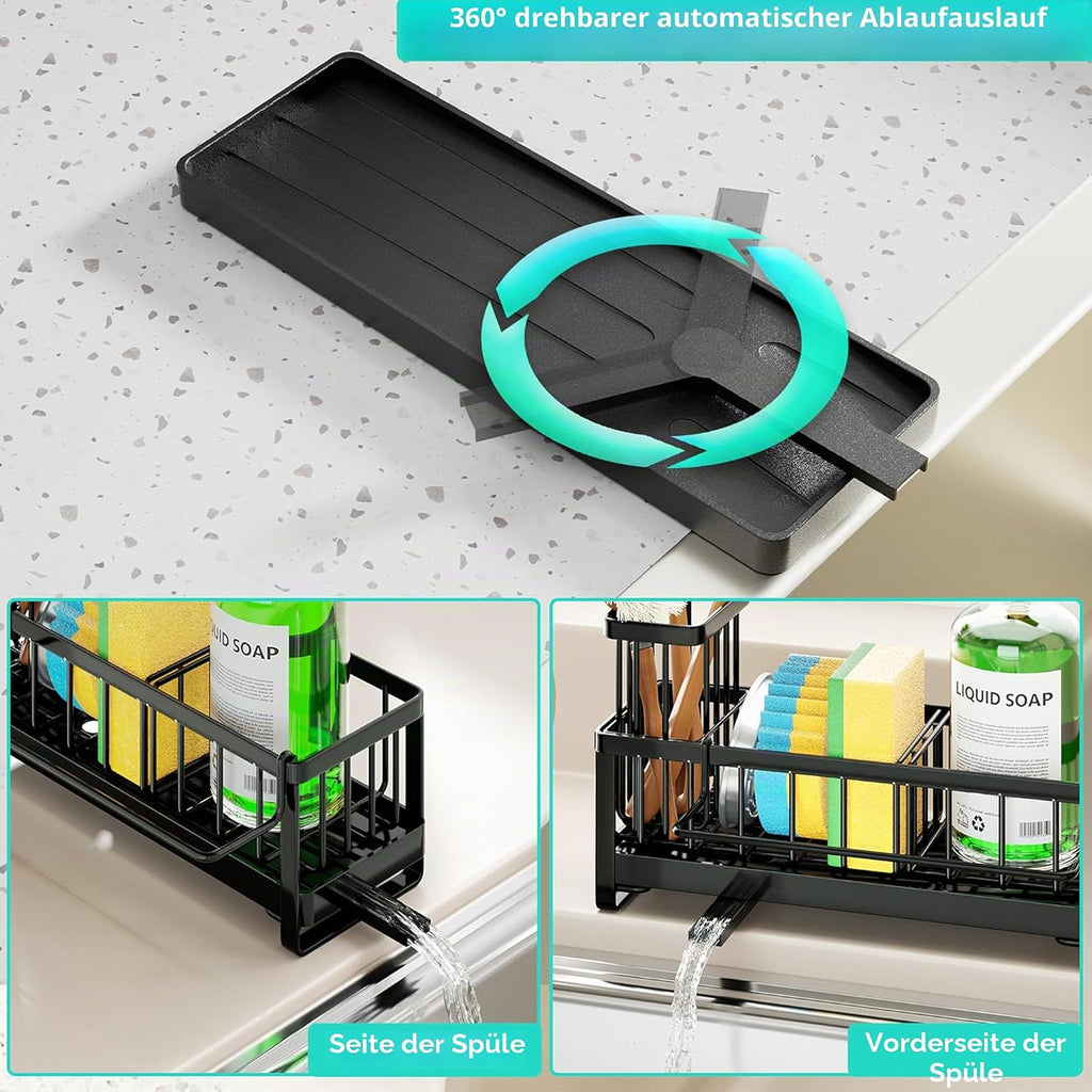 Edelstahl Spuelbecken Organizer Schwammhalter Buerstenhalter Kueche