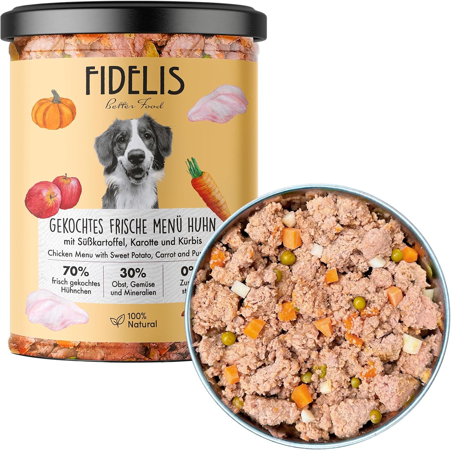 Fidelis Hundefutter nass Lachs & Suesskartoffel 6x400g Glas verschiedene Sorten