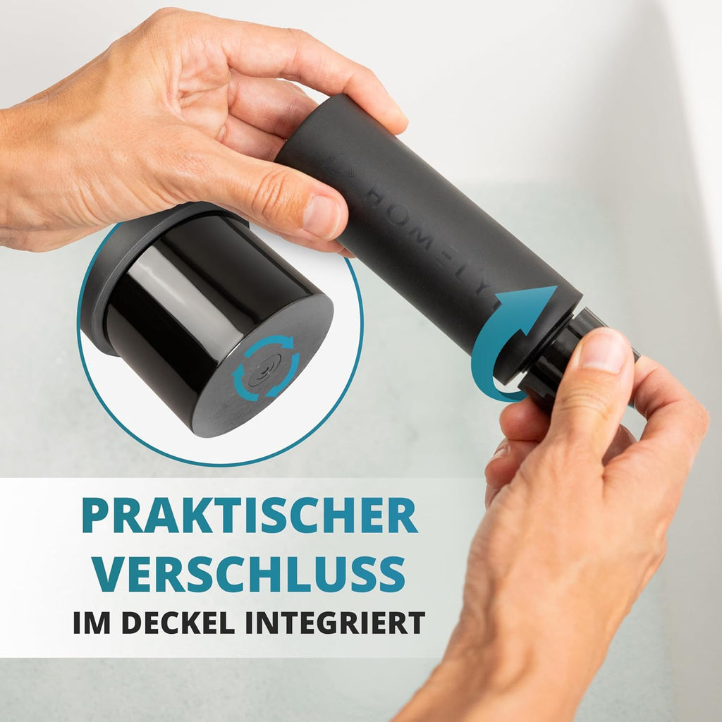 Spuelbecken Organizer Set Edelstahl mit Buerste und Schwammablage, schwarz