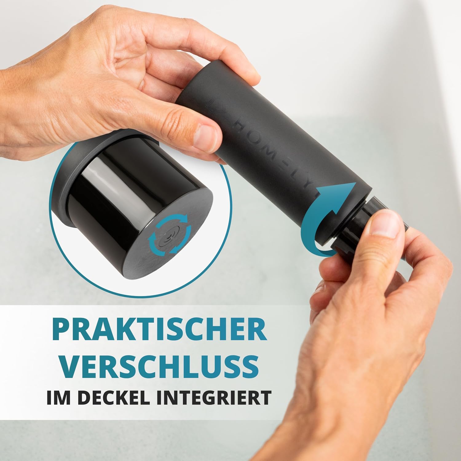Spuelbecken Organizer Set Edelstahl mit Buerste und Schwammablage, schwarz
