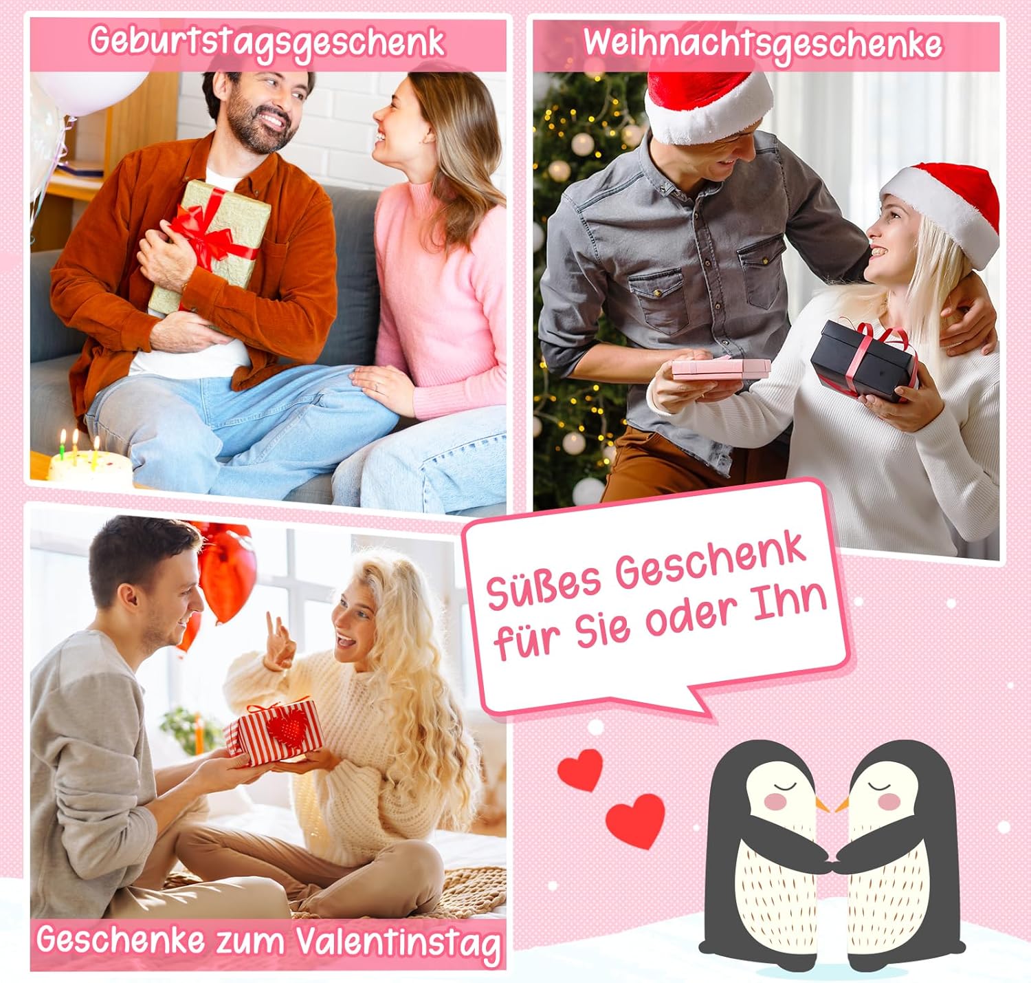 Mini Pinguin Pocket Hug Kuscheltier 'Ich liebe dich' Geschenk Paare