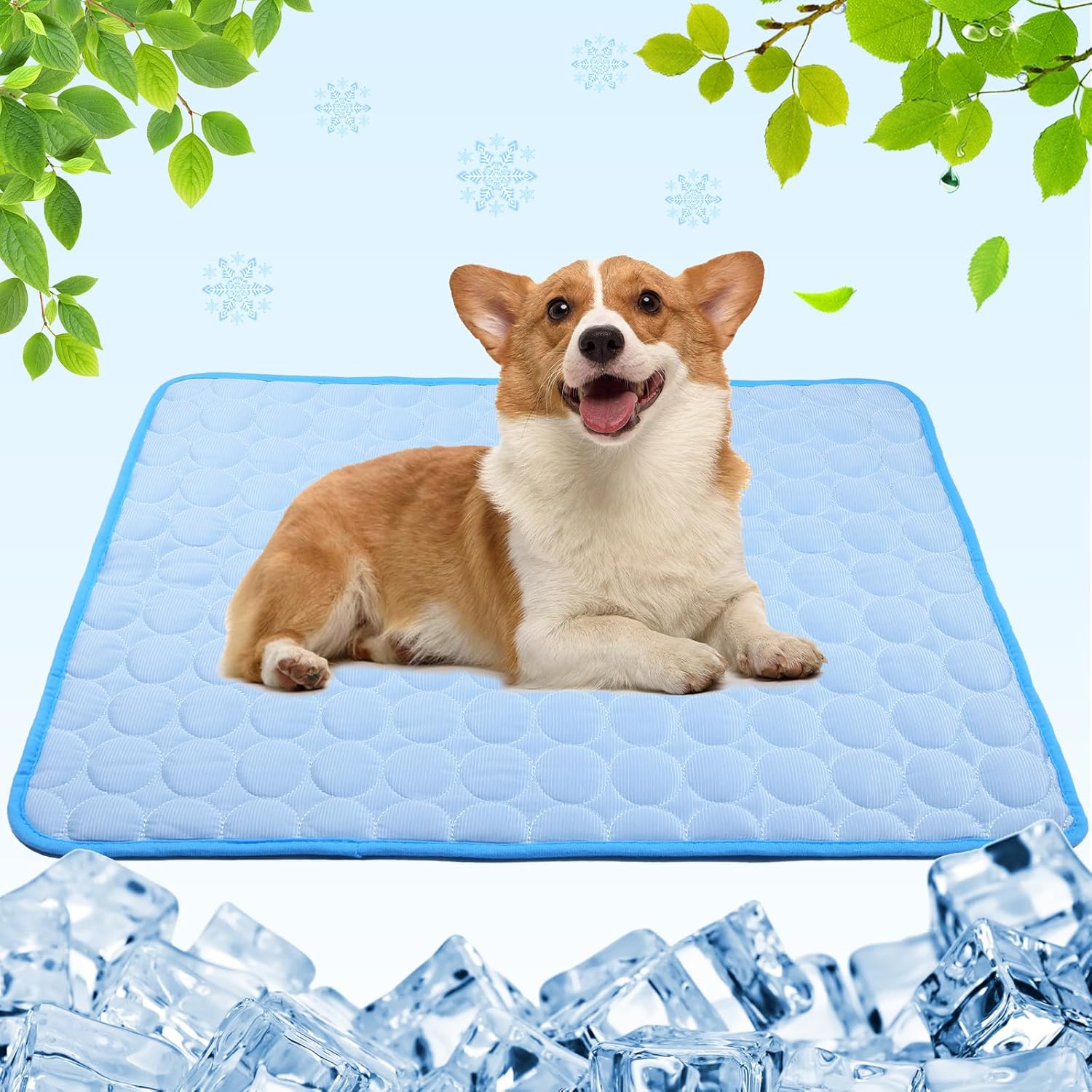 Aitsite Kuehlmatte Hund Katze 55x70 cm waschbar selbstkuehlend Grau 1cm-100cm