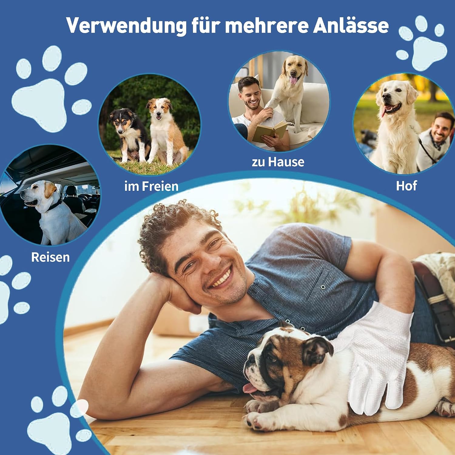 Pflegetuecher fuer Hunde und Katzen 10er Pack hypoallergen ohne Duft Einweg 3 Pack