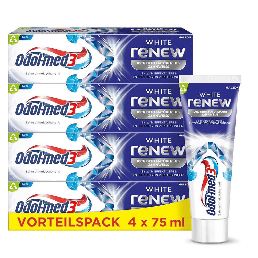 Odol‑Med3 White Renew Zahnpasta 4 x 75 ml gegen Verfaerbungen