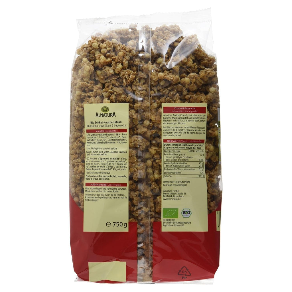 Bio Dinkel Crunchy Muesli 3 x Fruehstuecks Muesli