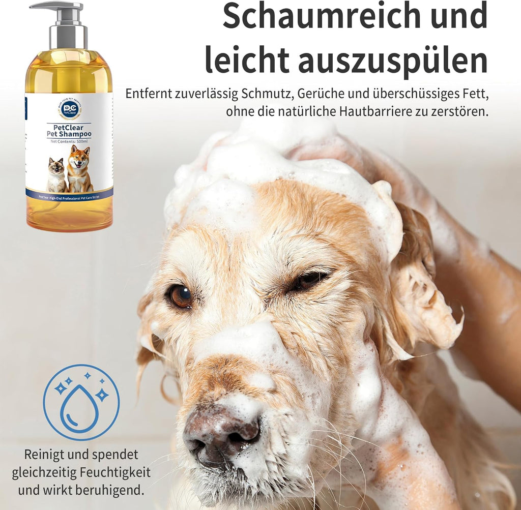 Hundeshampoo Kokosoel pH-neutral hypoallergen rueckfettend fuer Hunde Katzen