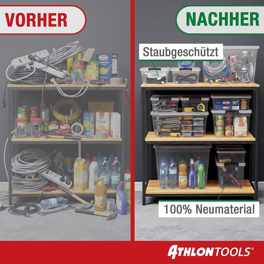 Athlon Tools Aufbewahrungsboxen 4er Set mit Deckel lebensmittelecht -80