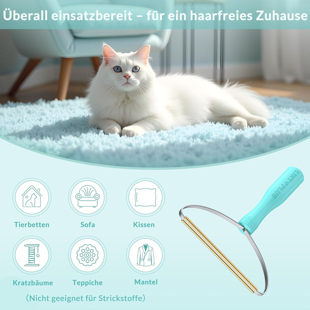 LINTPLUS Tierhaarentferner Buerste fuer Teppiche Polster Kratzbaum Hunde Katzen