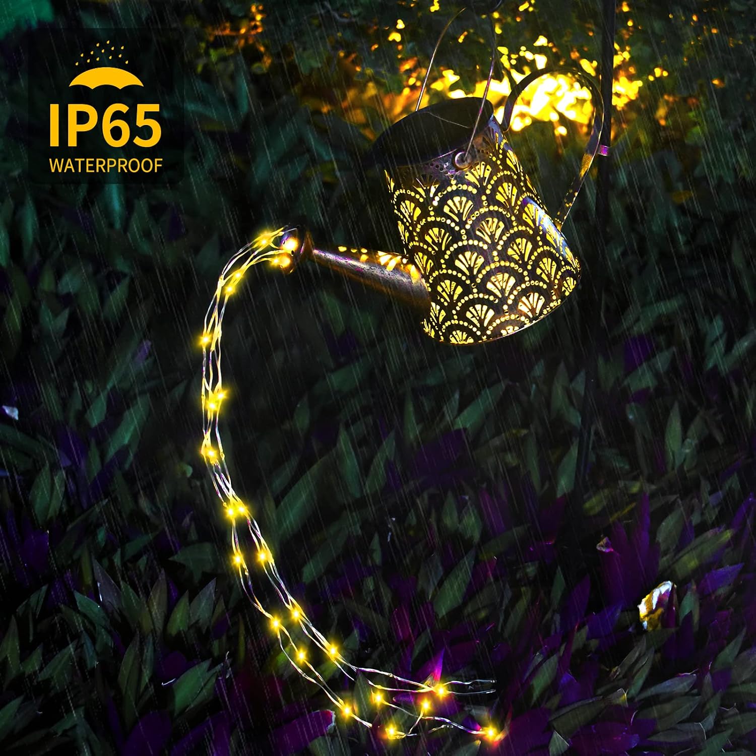 DeepDream Solar Giesskanne Lichterkette Aussen LED Wasserdicht Gartendeko