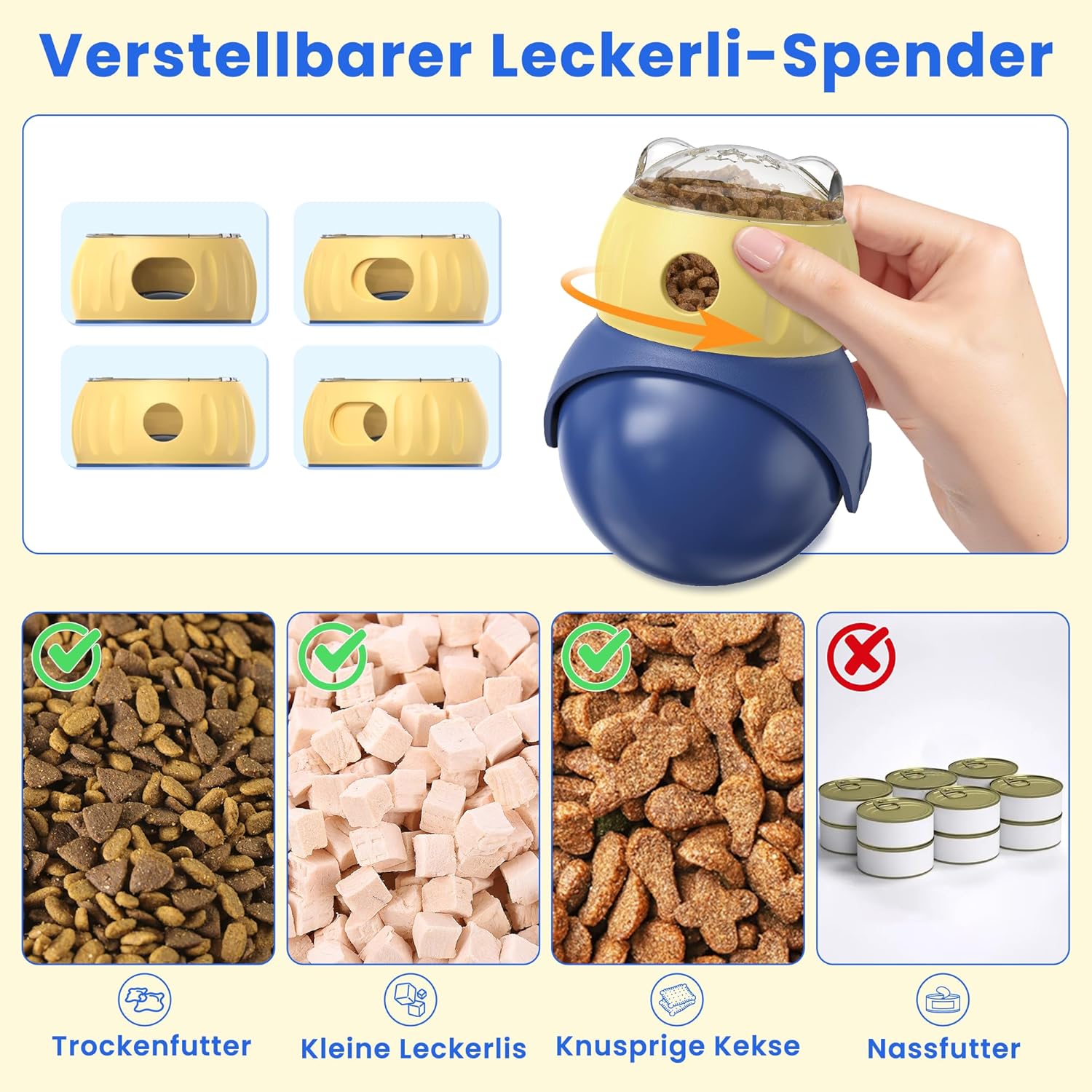 Intelligenzspielzeug fuer Katzen - Leckerli Spender gegen Langeweile