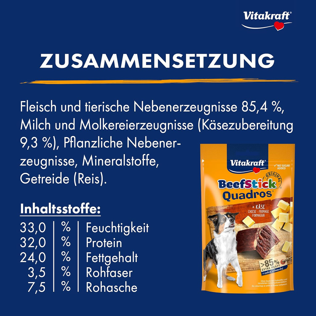 Hundebesitzer Trainingsleckerli Beef Stick Hauptprotein Rind/Käse