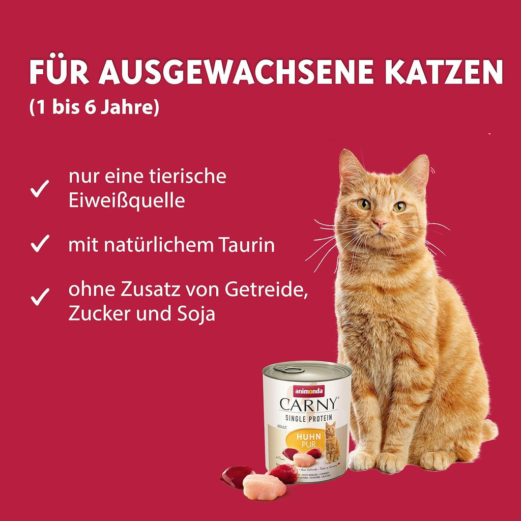 animonda Carny Katzenfutter Nass Single Protein Rind 6 x verschie