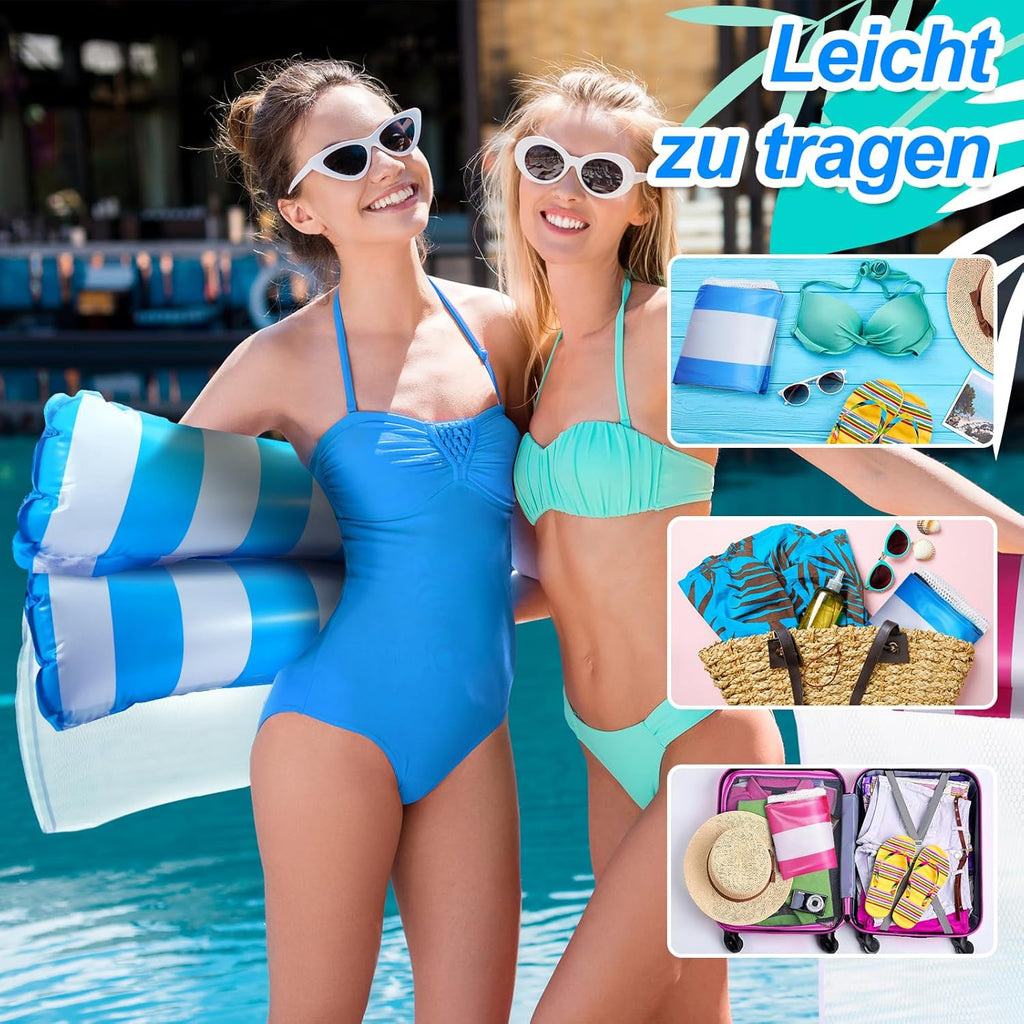 Dusor aufblasbare XL Pool-Luftmatratze Haengematte 2er Set fuer Erwachsene & Kinde