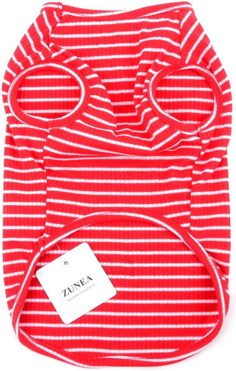 Zunea Hundeshirt Uebergangstanktop gestreift grau Baumwolle Chihuahua S-XXL