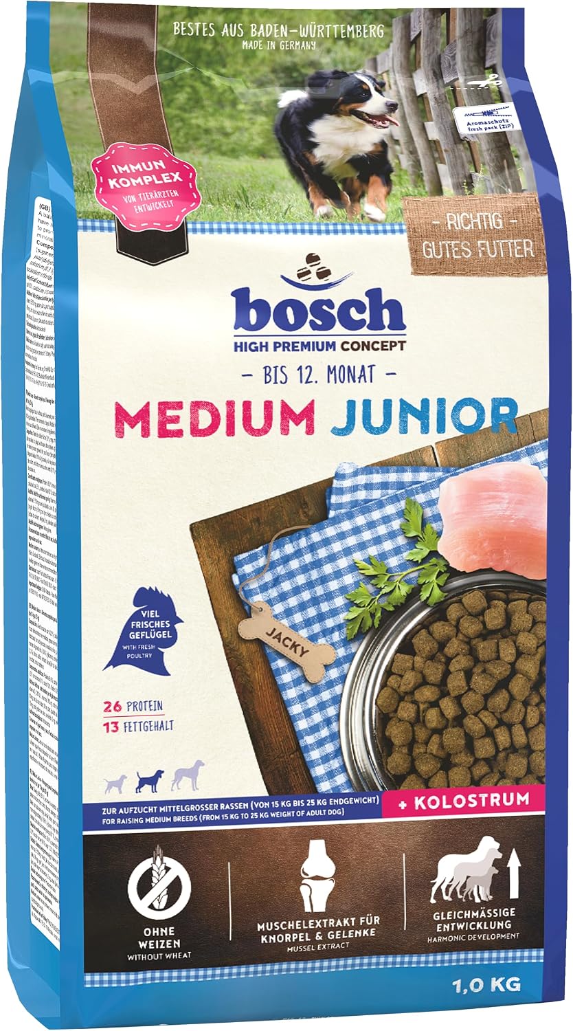 Hundetrockenfutter bosch HPC Medium Junior zur Aufzucht mittelgrosser R