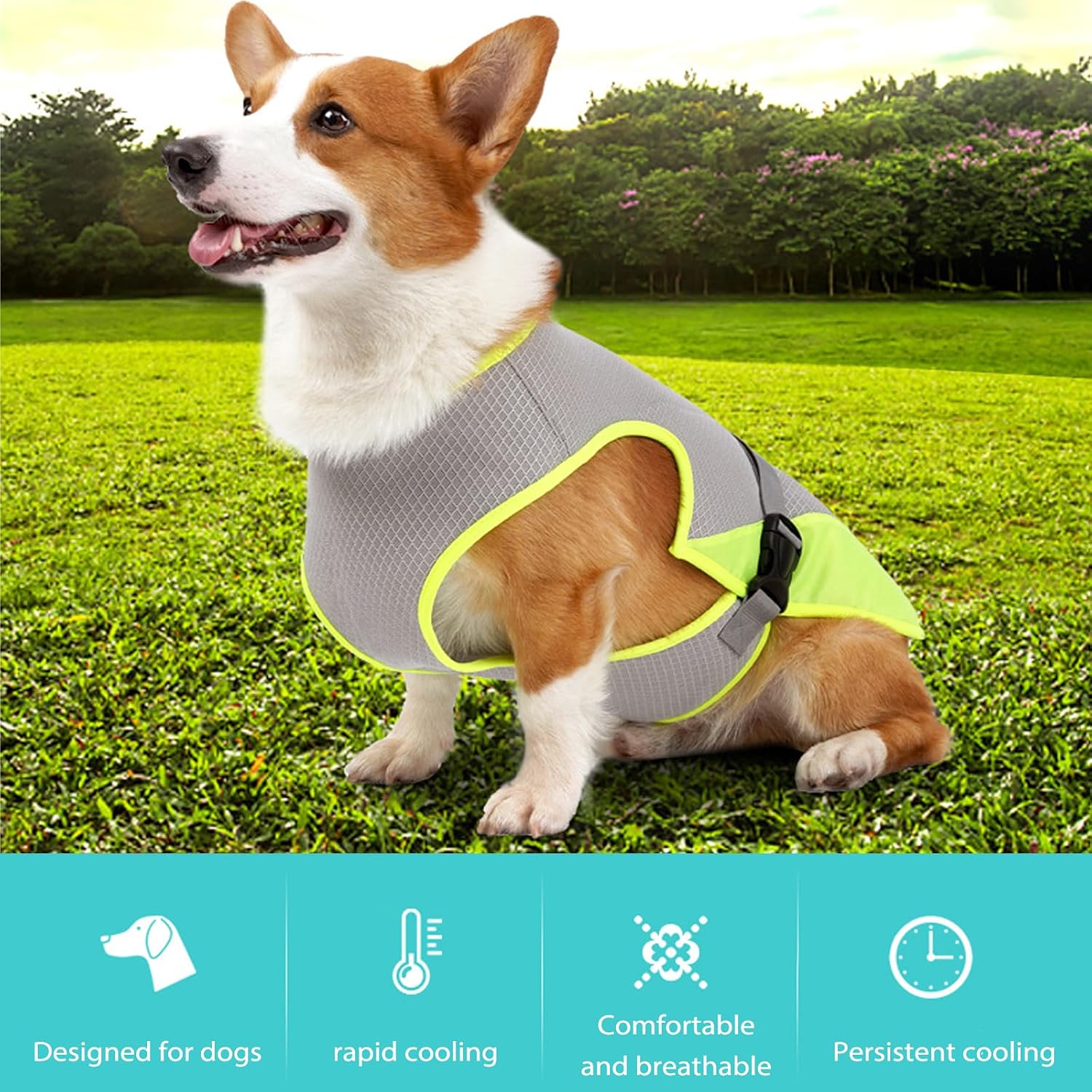 TYXHXTF Hundekuehlweste mit D-Ring Sommer Kuehljacke fuer Hunde Wandern Training